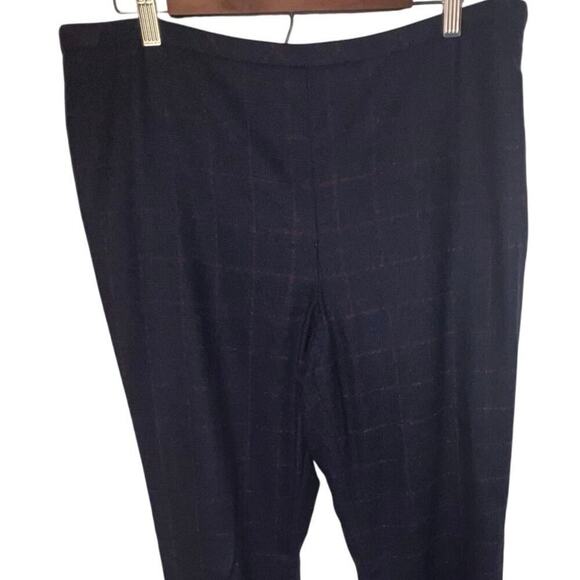 Talbots Size 14 Women’s Wool Blend Gray w Red Pinstriped Lined Y2K Dress Pant - Picture 2 of 8